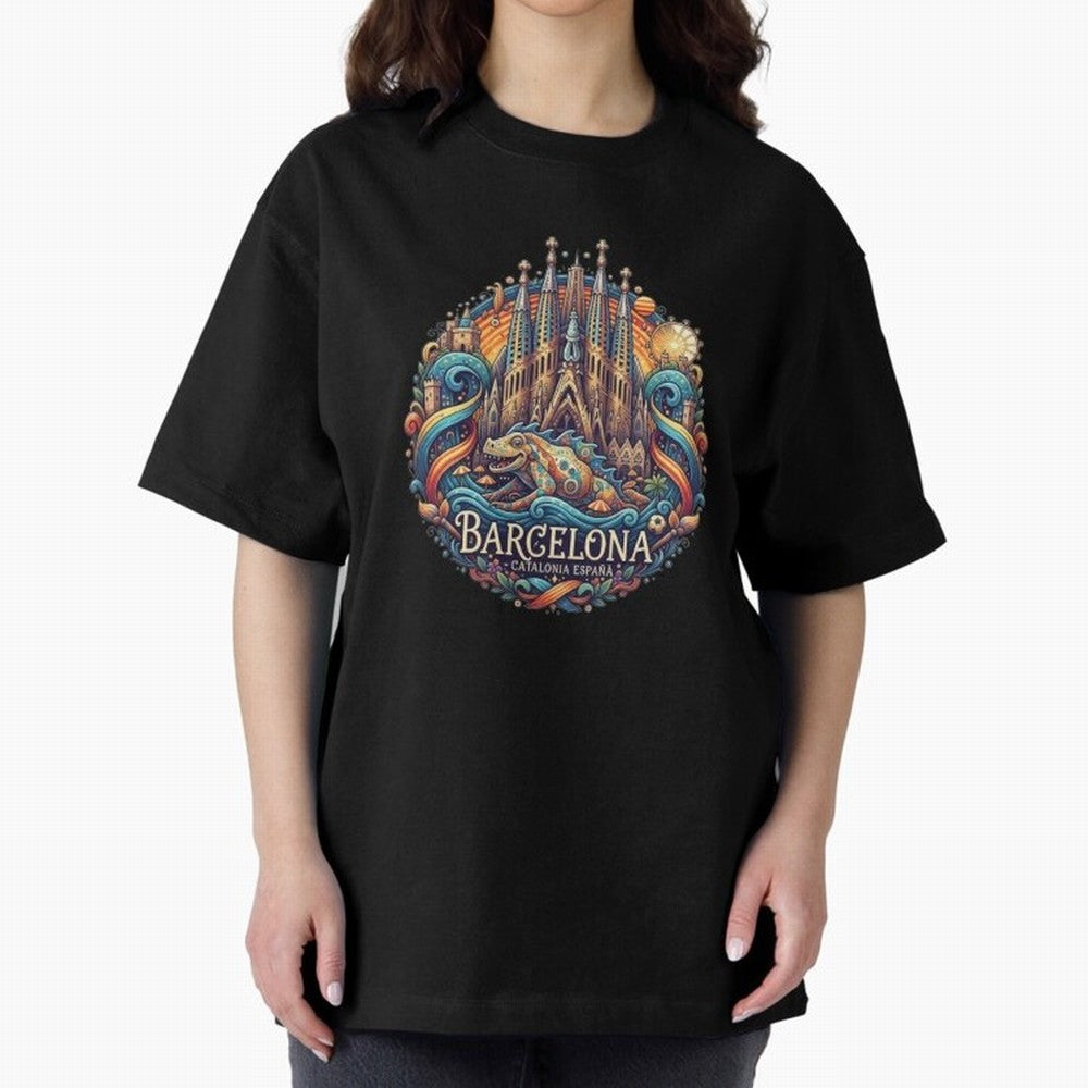 BARCELONA Oversized T-Shirt Bring World Football Passion into Global Football Passion for FIFA World Cup 2026 USA Canada Mexico, with Neymar, England and Germany, Classic Soccer Heritage, Championship Pressure, Fan Loyalty and International Pride;