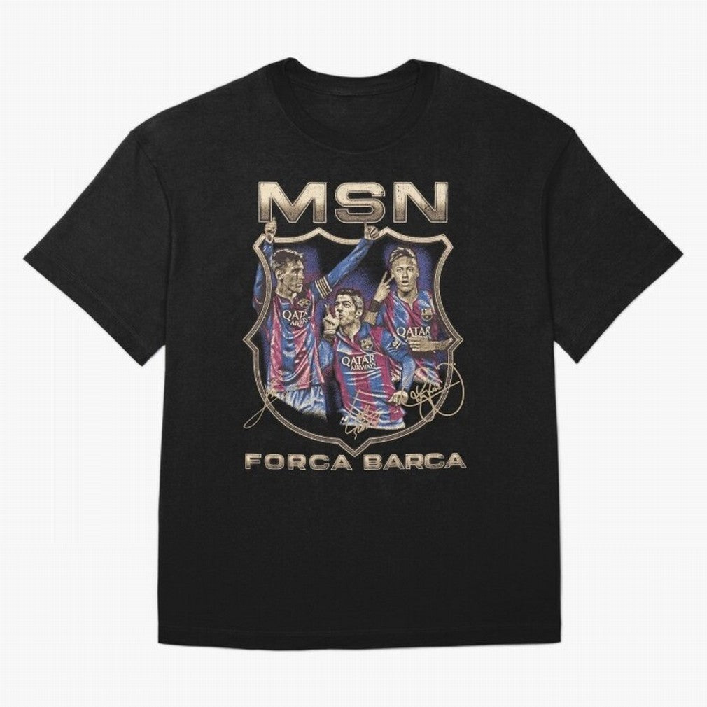 MSN of Barcelona Classic T-Shirt Join FIFA World Cup 2026 USA Canada Mexico Spirit, with Portugal, Spain and Germany, Neymar, Vintage Soccer Flavor, Modern Football Stars, National Flags and Final Night Emotion; Created for Match Day Parties,