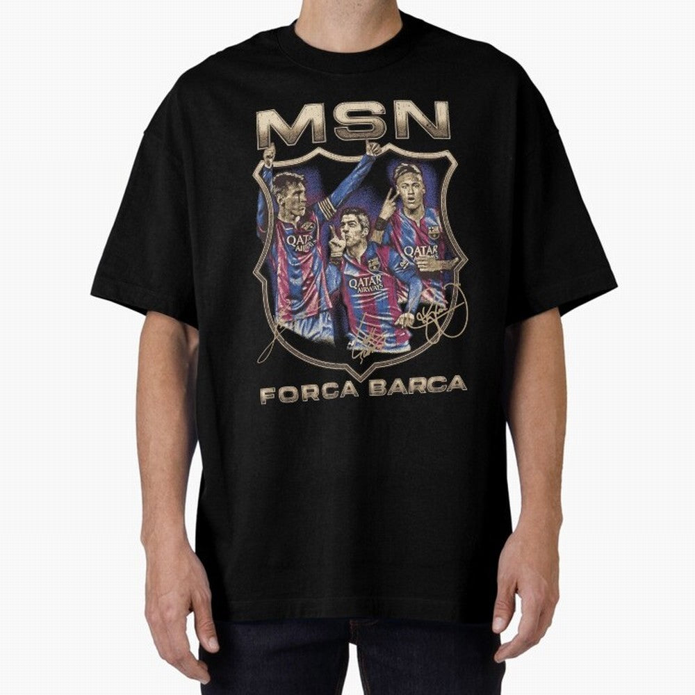 MSN of Barcelona Classic T-Shirt Join FIFA World Cup 2026 USA Canada Mexico Spirit, with Portugal, Spain and Germany, Neymar, Vintage Soccer Flavor, Modern Football Stars, National Flags and Final Night Emotion; Created for Match Day Parties,