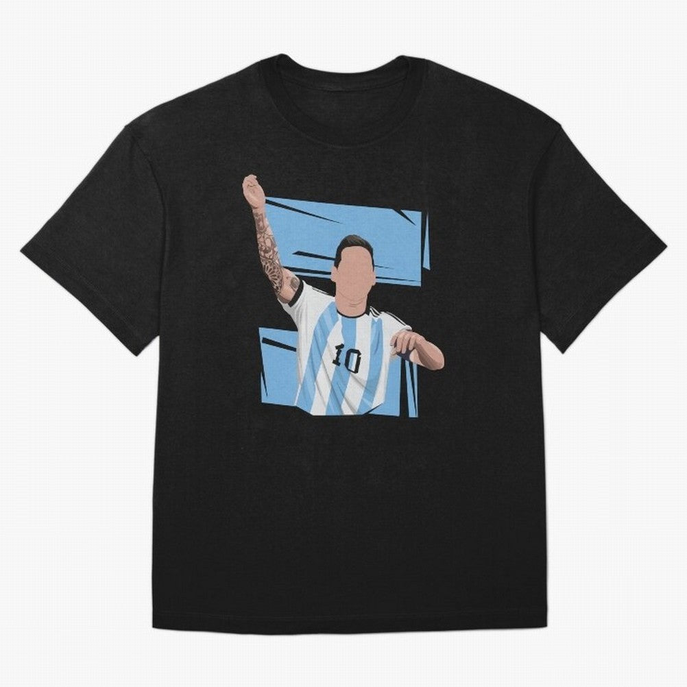 Messi Singing with Crowd World Cup 2022 Oversized T-Shirt Represent Football Lovers during FIFA World Cup 2026 Centered on Messi, Argentina and Brazil Energy, Stadium Memories, Football Loyalty, International Chants and Championship Tradition;