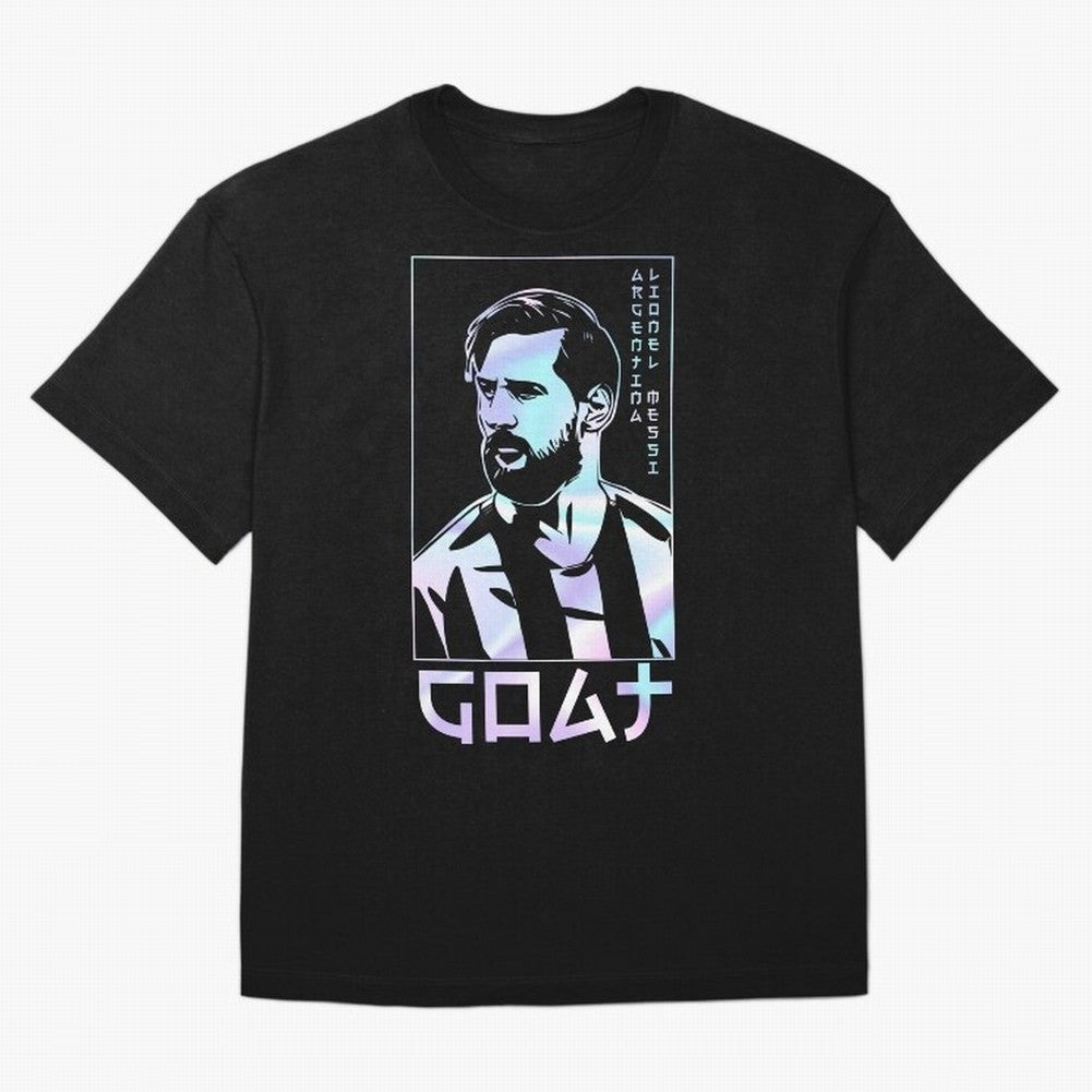 Lionel Messi Holographic Style Portrait art illustration Classic T-Shirt Bring Legendary Rivalry Energy to Global Football Passion for FIFA World Cup 2026 Group Stage, with Messi, Argentina, France and Brazil, Match Day Excitement, Supporter