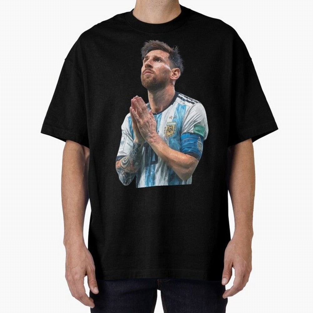 Argentina Messi Football Oversized T-Shirt Show Your Tournament Heart for Global Football Passion for FIFA World Cup 2026 USA Canada Mexico, Highlighting Messi, CR7 and Mbappe, France, Goal Celebration Energy, Supporter Heritage, Football Icons and