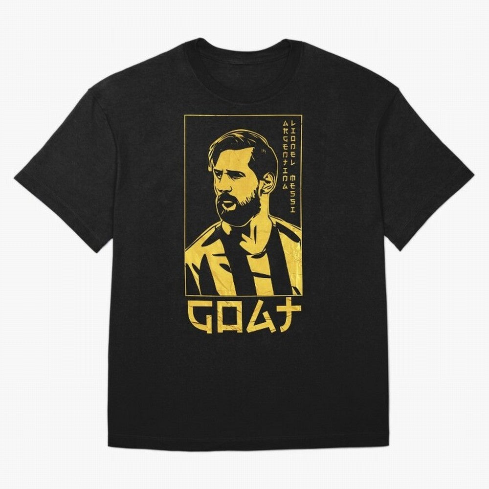 Lionel Messi Golden Style Portrait art illustration Classic T-Shirt Celebrate National Team Dreams in FIFA World Cup 2026 USA Canada Mexico Celebrating CR7 and Messi, Spain and Netherlands Energy, Football History, Final Match Energy, Crowd Noise
