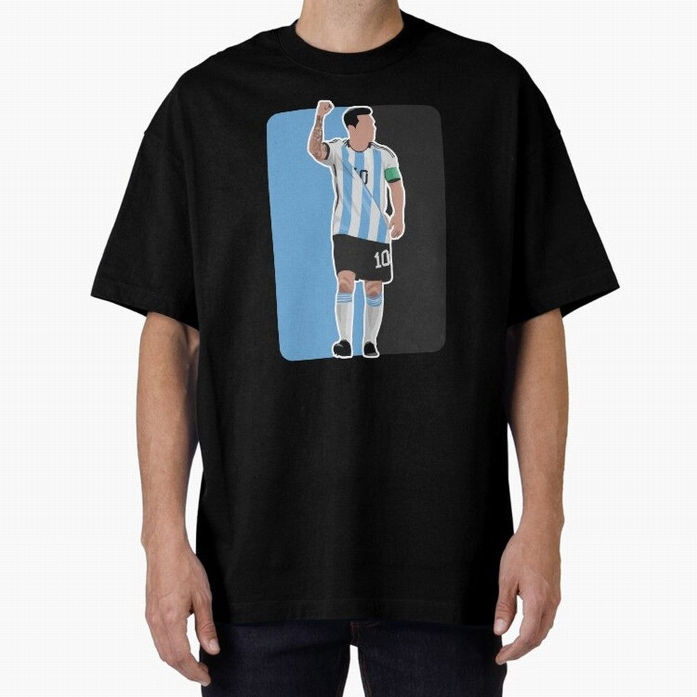 Messi World Cup 2022 Oversized T-Shirt Bring Champion Energy into FIFA World Cup 2026 USA Canada Mexico for Fans of CR7 and Argentina, Bringing Supporter Pride, Iconic Celebrations, Legendary Names and Global Match Day Energy; Ideal for Passionate