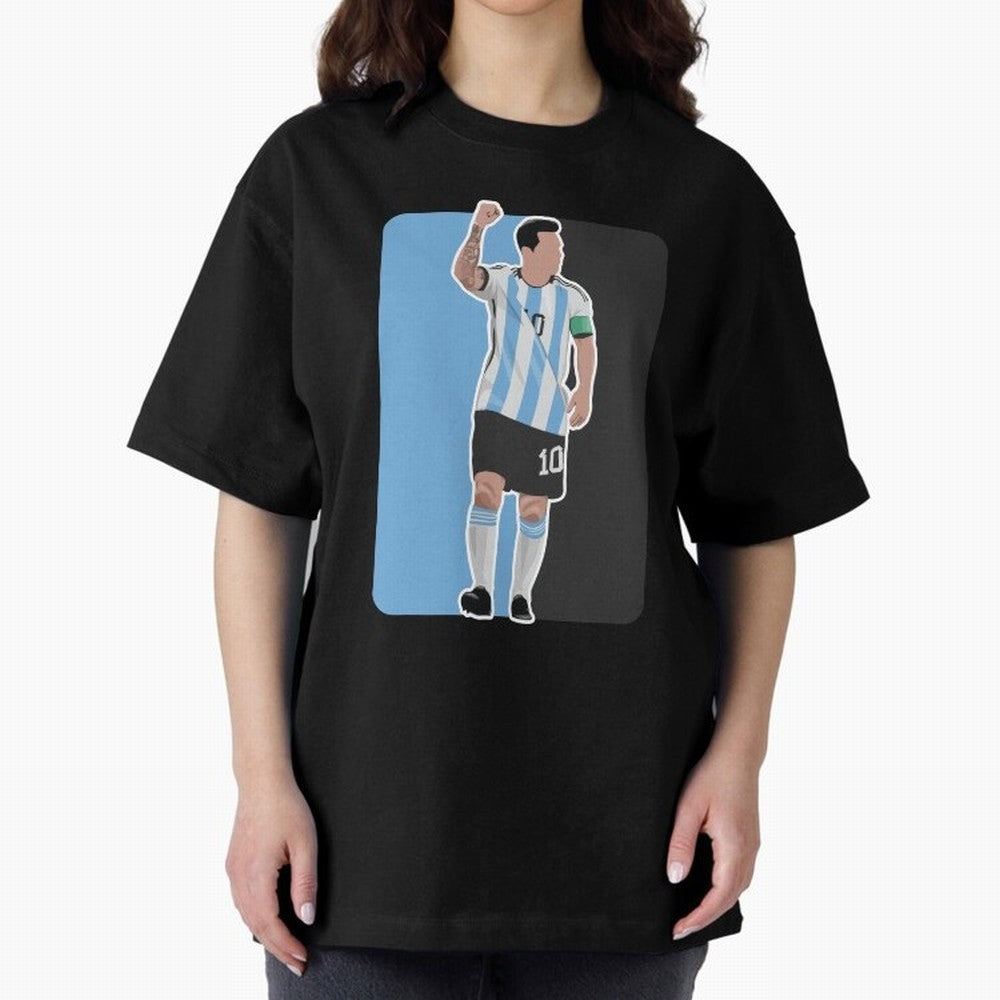 Messi World Cup 2022 Oversized T-Shirt Bring Champion Energy into FIFA World Cup 2026 USA Canada Mexico for Fans of CR7 and Argentina, Bringing Supporter Pride, Iconic Celebrations, Legendary Names and Global Match Day Energy; Ideal for Passionate