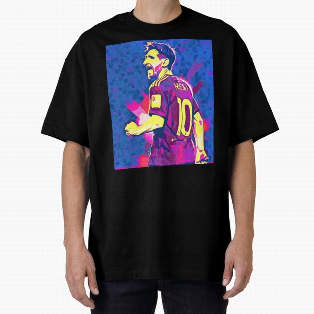 Lionel Messi art Oversized T-Shirt Show Your Tournament Heart for FIFA World Cup 2026 USA Canada Mexico Spirit, Capturing Argentina, CR7 and Messi, Champion Mindset, Group Stage Buzz, Knockout Tension and Passionate Fan Culture; Perfect for Fans,