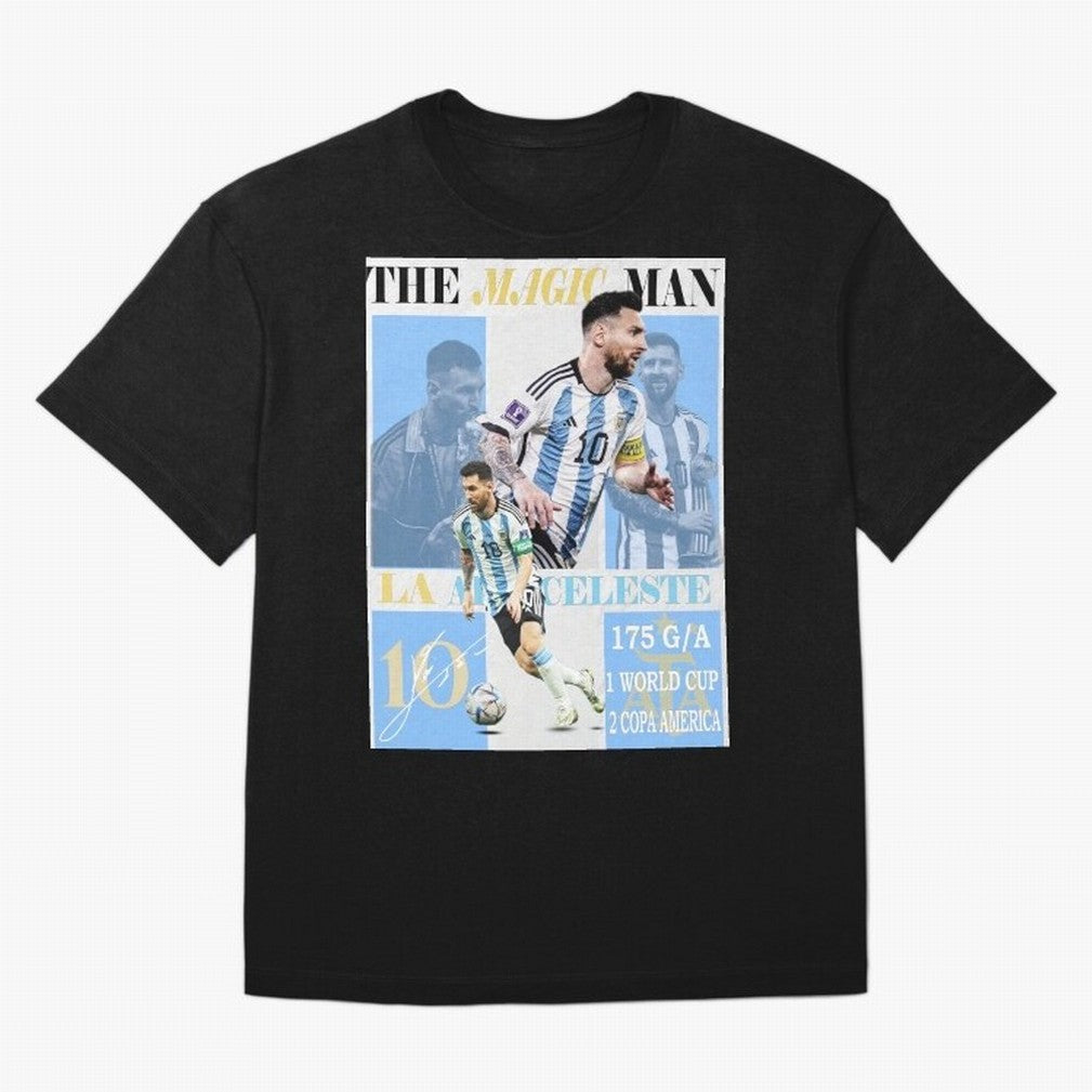 Lionel Messi Argentina World Cup 2022 Champion Victory Poster Oversized T-Shirt Bring Legendary Rivalry Energy to FIFA World Cup 2026 Group Stage for Fans of Neymar, Haaland and Cristiano Ronaldo and France, Bringing Soccer Culture, Superstar