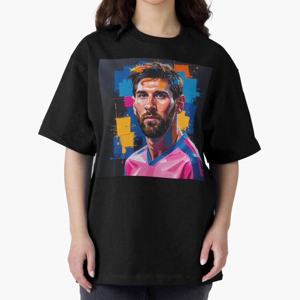 Vibrant Artistic Portrait of Lionel Messi (GOAT) - Digital painting (Version 4) Classic T-Shirt Turn Every Weekend Toward FIFA World Cup 2026 for Fans of Haaland and Mbappe and Argentina, France and Brazil, Bringing Sports Nostalgia, International