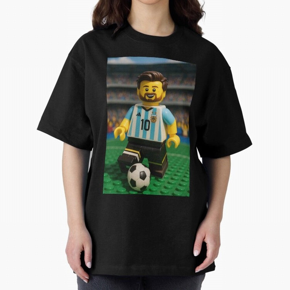 Block Leo Oversized T-Shirt Celebrate the Magic of FIFA World Cup 2026 Spirit, Featuring Portugal, Mbappe, Vintage Soccer Flavor, Modern Football Stars, National Flags and Final Night Emotion; Ideal for Fans Who Follow Messi, Cristiano Ronaldo,