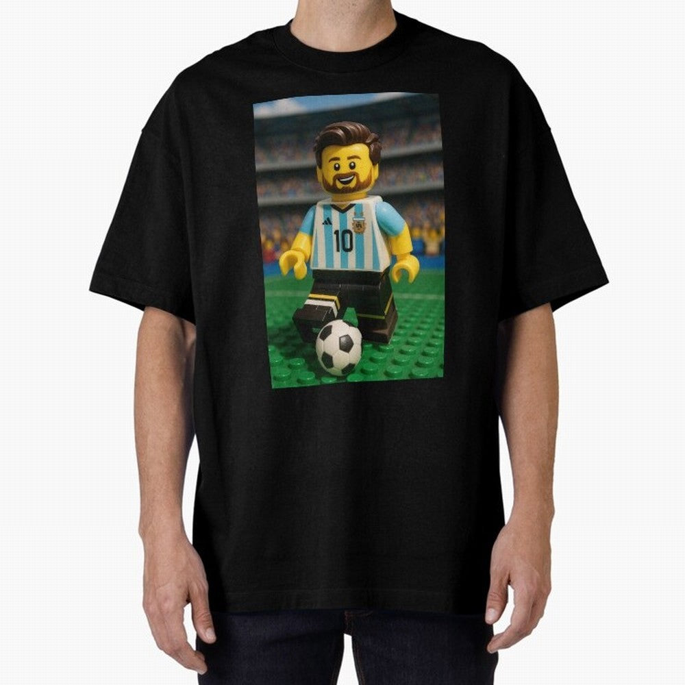 Block Leo Oversized T-Shirt Celebrate the Magic of FIFA World Cup 2026 Spirit, Featuring Portugal, Mbappe, Vintage Soccer Flavor, Modern Football Stars, National Flags and Final Night Emotion; Ideal for Fans Who Follow Messi, Cristiano Ronaldo,