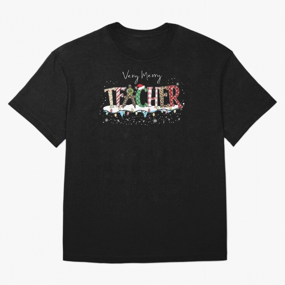 Christmas Teacher Tee, Teacher Holiday Classic T-Shirt Show Championship Spirit for Global Football Passion for FIFA World Cup 2026 Group Stage, with Cristiano Ronaldo, Spain, Worldwide Fan Energy, Dramatic Goals, Stadium Lights and Championship