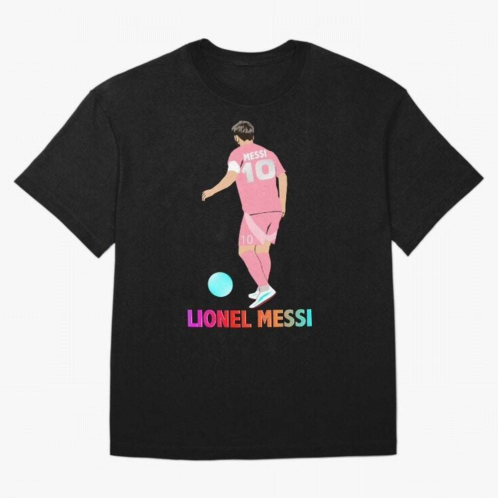 Lionel Messi illustration Oversized T-Shirt Turn Up for Global Football Passion for FIFA World Cup 2026 Group Stage, Made for Mbappe, Spain and Netherlands, Goal Celebration Energy, Supporter Heritage, Football Icons and Worldwide Tournament Joy;