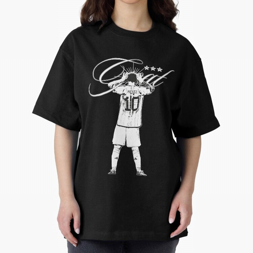 Messi Argentina, GOAT Oversized T-Shirt Bring Retro Soccer Energy to FIFA World Cup 2026 USA Canada Mexico Spirit, Inspired by Portugal, Spain and Germany, Mbappe and Neymar, Soccer Culture, Superstar Moments, National Team Dreams and Competitive