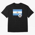 Flag of Argentina with a Football Oversized T-Shirt Showcase FIFA World Cup 2026 USA Canada Mexico for Fans of Mbappe and Neymar and Netherlands, Bringing Tournament Hype, Historic Matchups, Family Viewing Parties and Global Sports Pride; Perfect