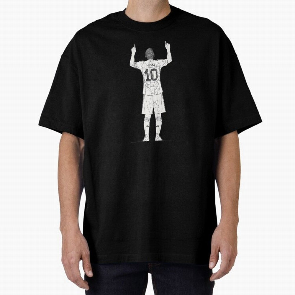 Lionel Messi minimalist sketch Oversized T-Shirt Share the Excitement of FIFA World Cup 2026 Spirit, Built around Germany, Cristiano Ronaldo, Haaland and CR7, Stadium Chants, National Pride, Trophy Dreams and Unforgettable Football Memories; Ideal