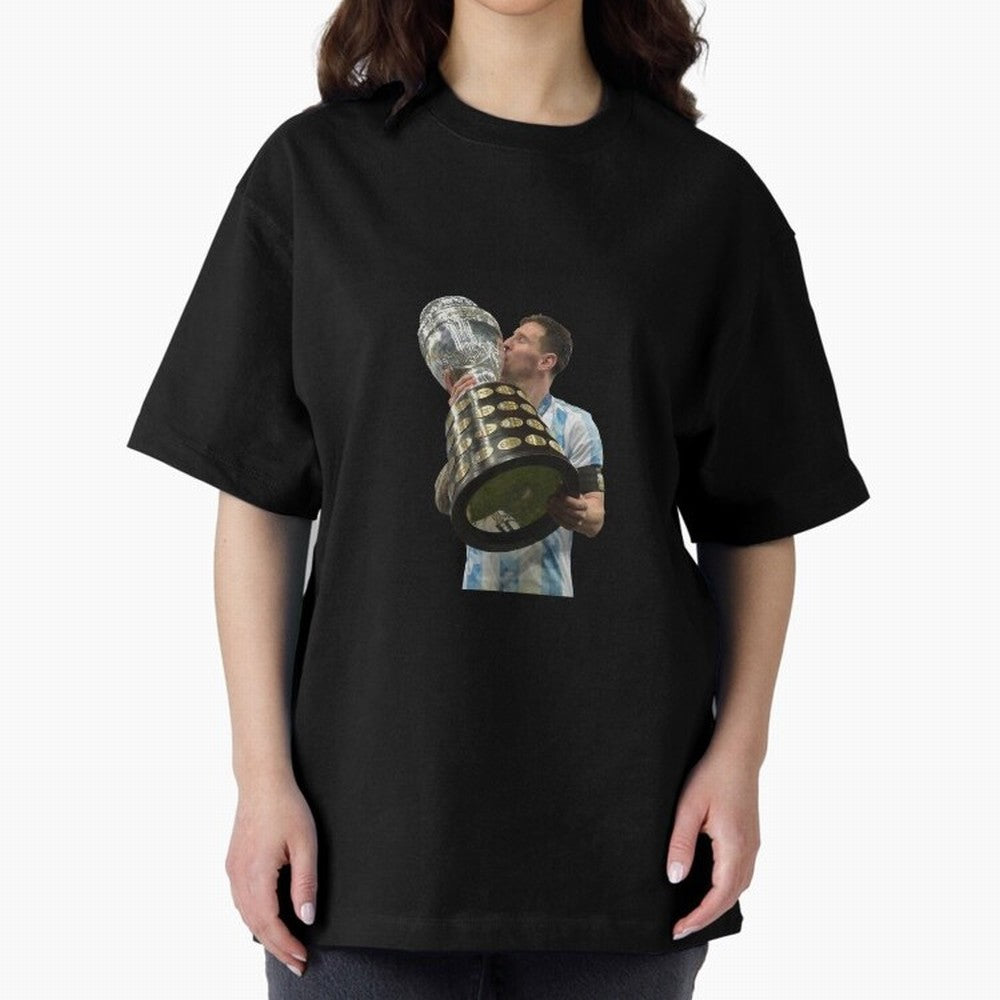 Messi Cup Oversized T-Shirt Fuel Match Day Hype around FIFA World Cup 2026, Mbappe and Neymar, England, France and Netherlands, Tournament Hype, Historic Matchups, Family Viewing Parties and Global Sports Pride; Ideal for Fans Who Follow Messi,