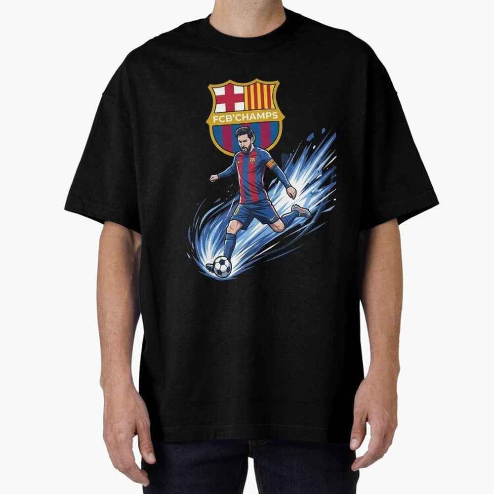 FC Barcelona Champs - The Goat Edition Oversized T-Shirt Enjoy FIFA World Cup 2026 Group Stage Celebrating CR7, England, France and Netherlands Energy, Global Supporter Spirit, Legendary Goals, National Colors and Tournament Celebration; Perfect