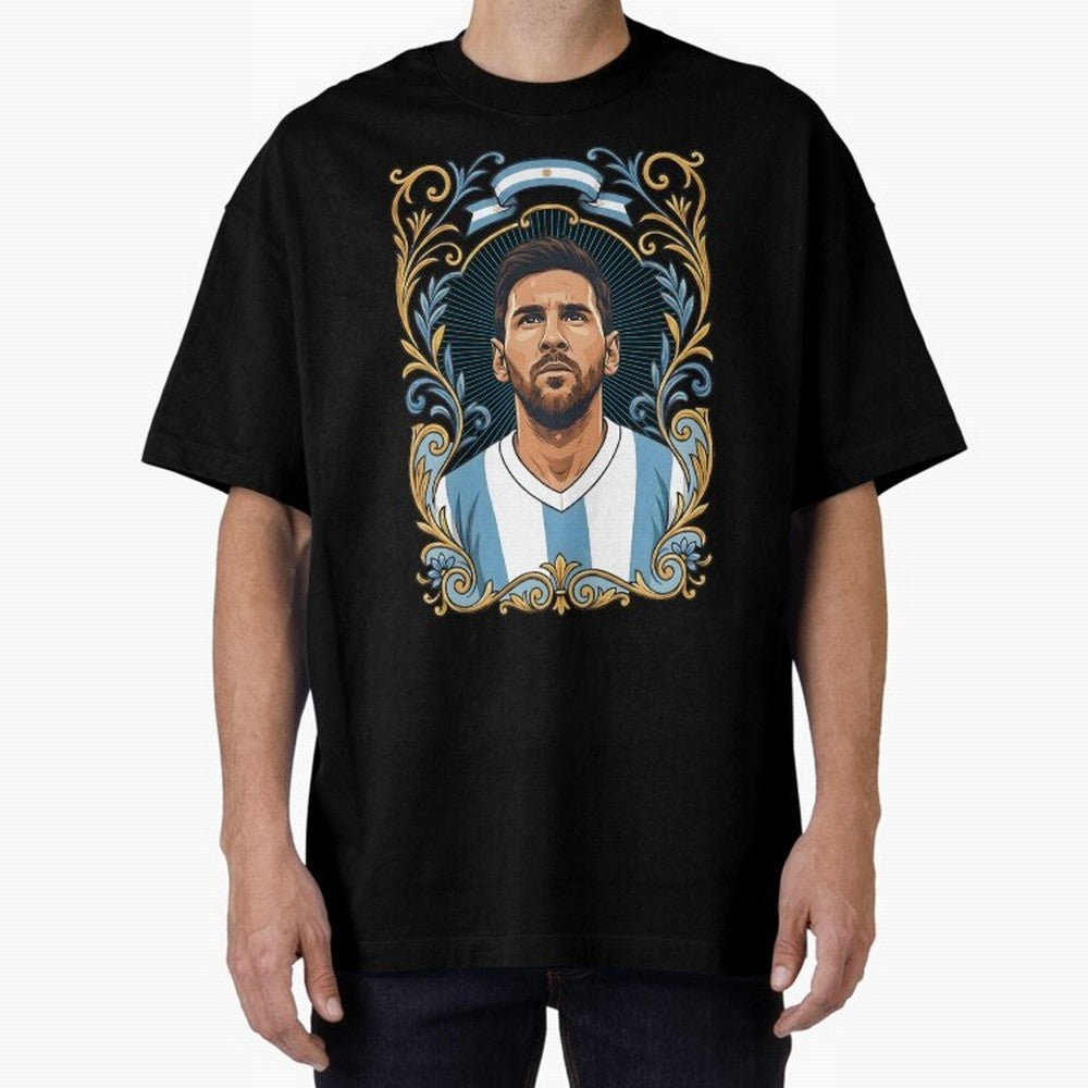 Lionel Messi Argentina Football Legend - Ornate Portrait Classic T-Shirt Feel the Roar of FIFA World Cup 2026 USA Canada Mexico Spirit, Capturing Netherlands, CR7, Championship Spirit, Famous Goals, Roaring Crowds and International Football Unity;