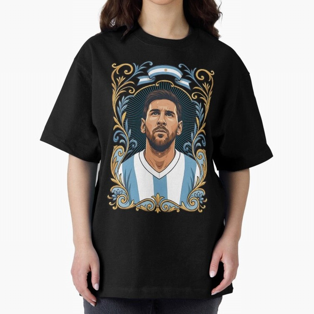 Lionel Messi Argentina Football Legend - Ornate Portrait Classic T-Shirt Feel the Roar of FIFA World Cup 2026 USA Canada Mexico Spirit, Capturing Netherlands, CR7, Championship Spirit, Famous Goals, Roaring Crowds and International Football Unity;