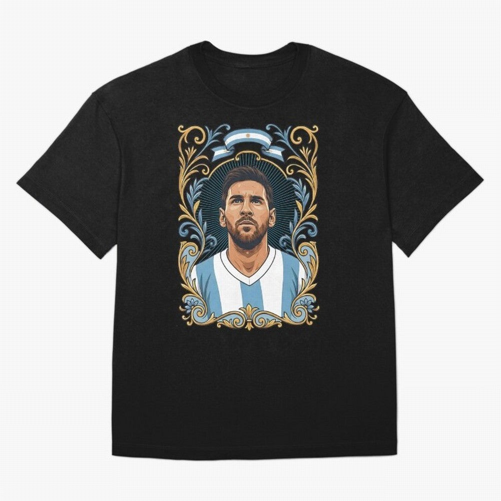 Lionel Messi Argentina Football Legend - Ornate Portrait Classic T-Shirt Feel the Roar of FIFA World Cup 2026 USA Canada Mexico Spirit, Capturing Netherlands, CR7, Championship Spirit, Famous Goals, Roaring Crowds and International Football Unity;