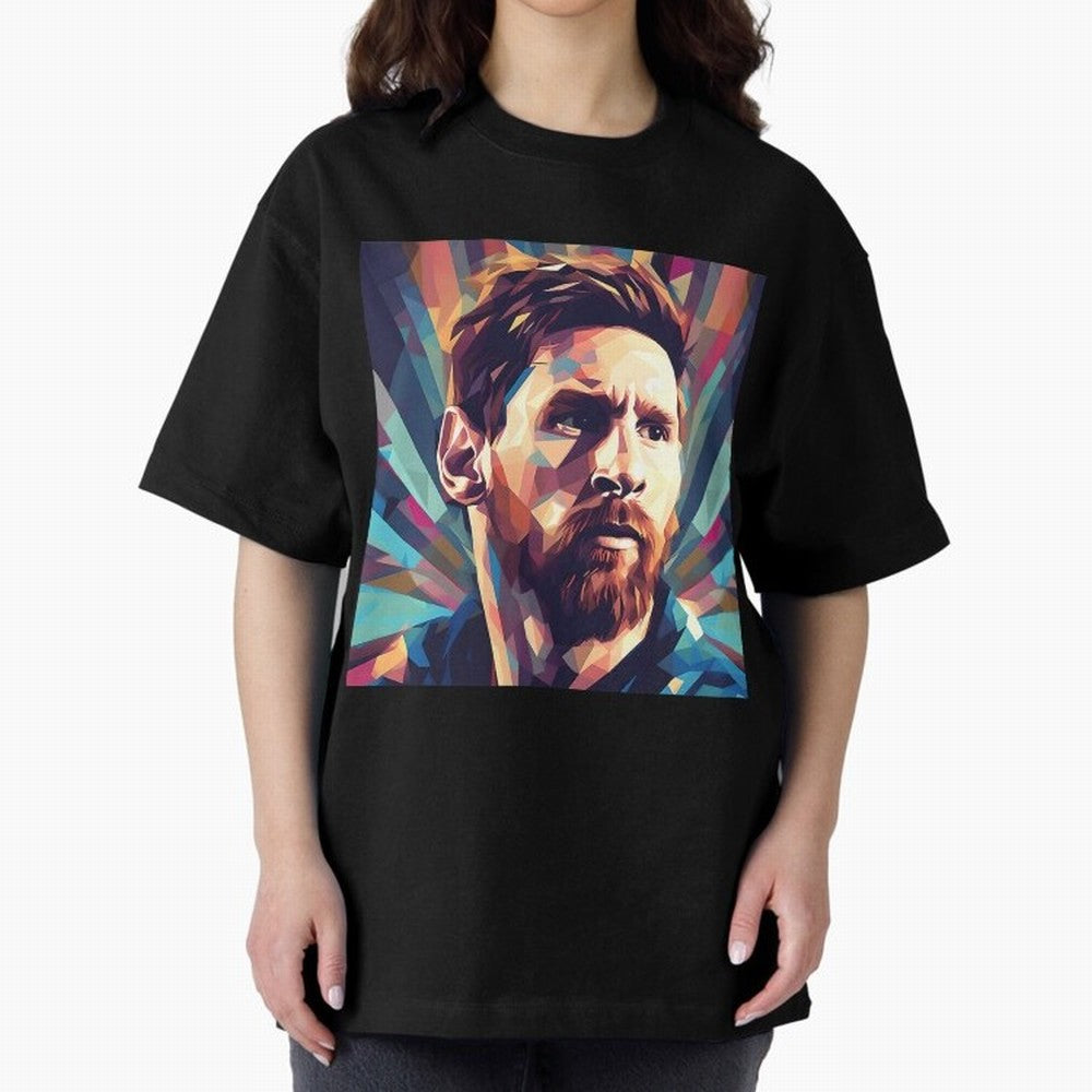 Lionel Messi Portrait Abstract Digital Art Football Player Classic T-Shirt Bring World Football Passion into FIFA World Cup 2026 USA Canada Mexico Driven by Mbappe, England, France and Netherlands Energy, Sports Nostalgia, International