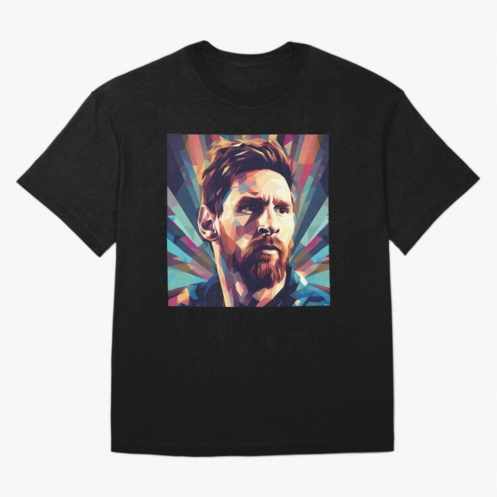 Lionel Messi Portrait Abstract Digital Art Football Player Classic T-Shirt Bring World Football Passion into FIFA World Cup 2026 USA Canada Mexico Driven by Mbappe, England, France and Netherlands Energy, Sports Nostalgia, International
