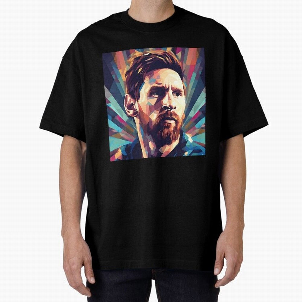 Lionel Messi Portrait Abstract Digital Art Football Player Classic T-Shirt Bring World Football Passion into FIFA World Cup 2026 USA Canada Mexico Driven by Mbappe, England, France and Netherlands Energy, Sports Nostalgia, International