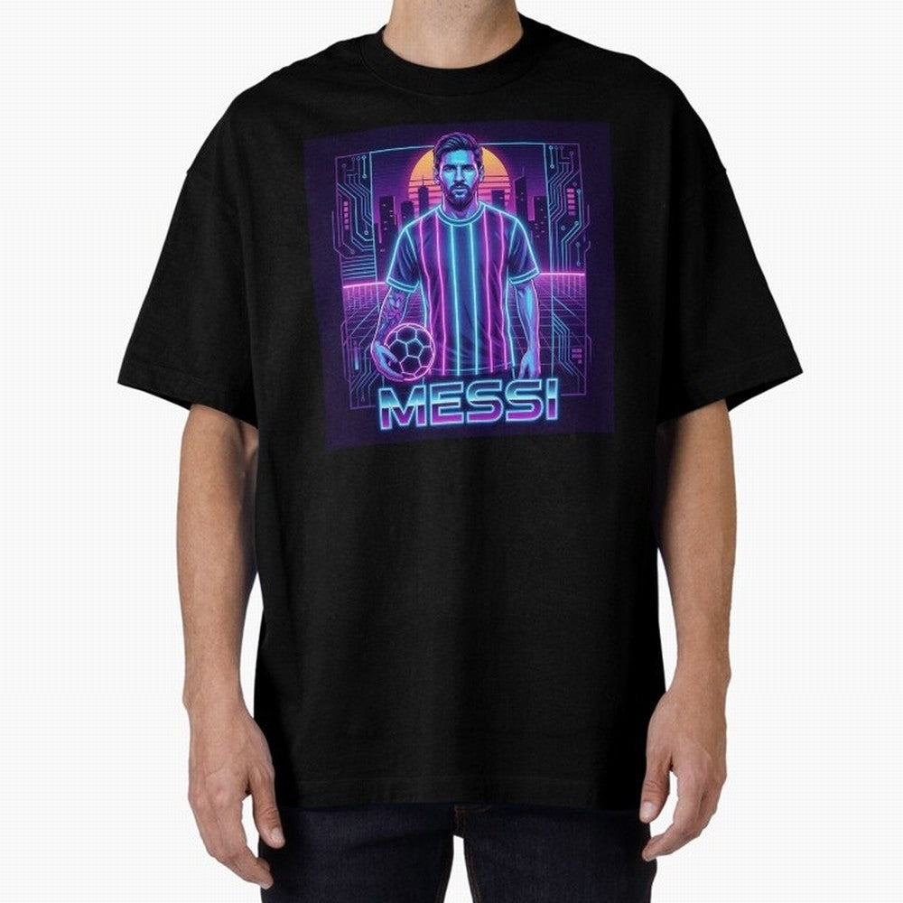 ?Argentina Football Legend Messi Cyberpunk Retro Futurist Design (Version 3) Classic T-Shirt Enjoy Match Day Hype around FIFA World Cup 2026, Haaland, Argentina, France and Brazil, Tournament Hype, Historic Matchups, Family Viewing Parties and
