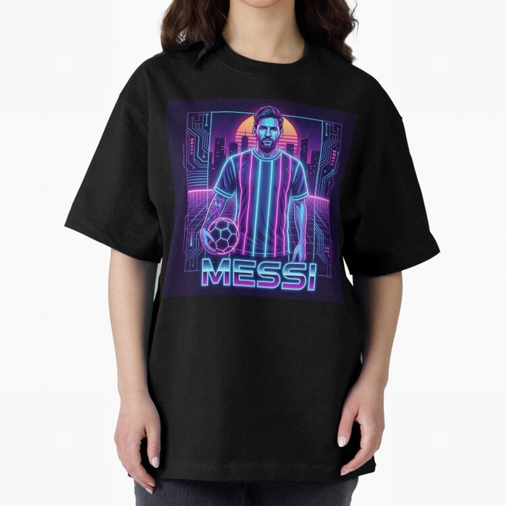 ?Argentina Football Legend Messi Cyberpunk Retro Futurist Design (Version 3) Classic T-Shirt Enjoy Match Day Hype around FIFA World Cup 2026, Haaland, Argentina, France and Brazil, Tournament Hype, Historic Matchups, Family Viewing Parties and