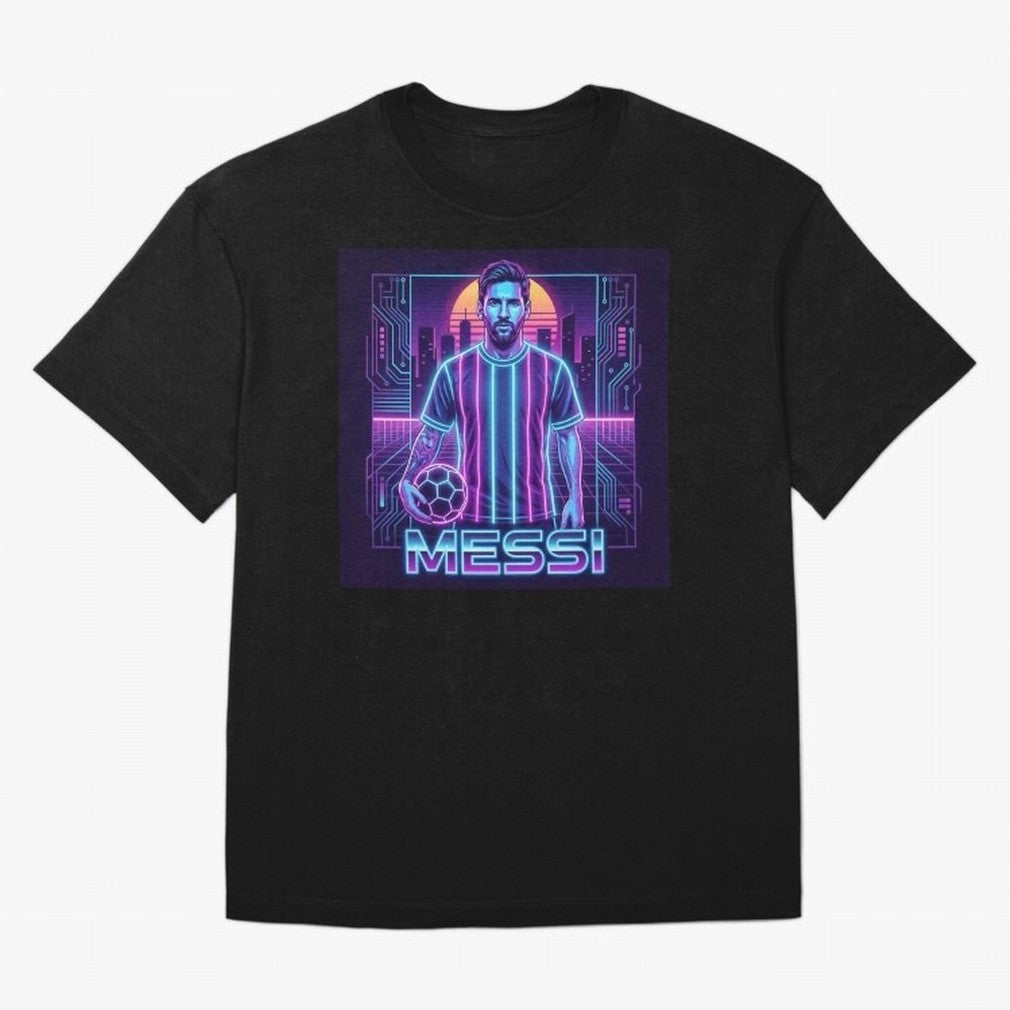 ?Argentina Football Legend Messi Cyberpunk Retro Futurist Design (Version 3) Classic T-Shirt Enjoy Match Day Hype around FIFA World Cup 2026, Haaland, Argentina, France and Brazil, Tournament Hype, Historic Matchups, Family Viewing Parties and