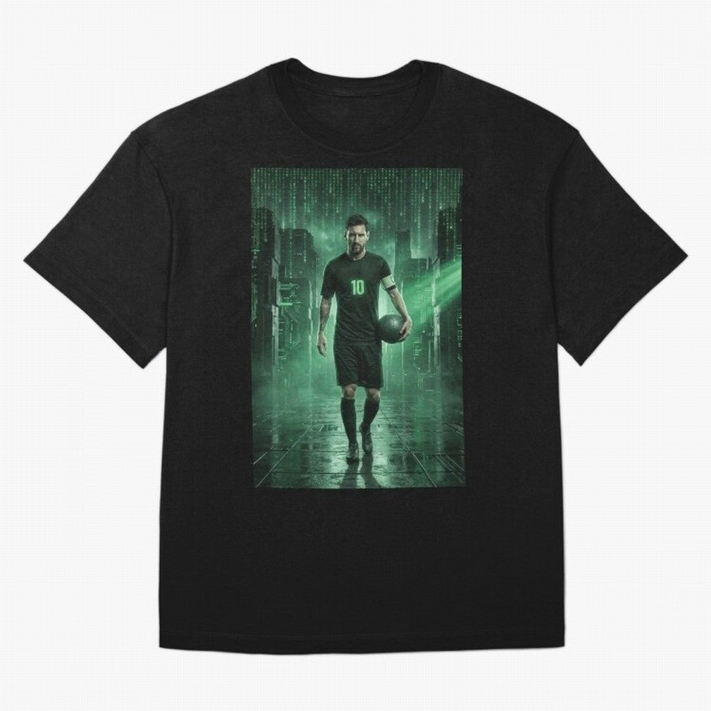 The Legend Lionel Messi Inside The Matrix Realm (Version 2) Classic T-Shirt Show Your Stadium Side during FIFA World Cup 2026 USA Canada Mexico Connected to CR7 and Messi, Germany Energy, Retro Football Energy, Iconic Rivalries, Trophy Chase Drama
