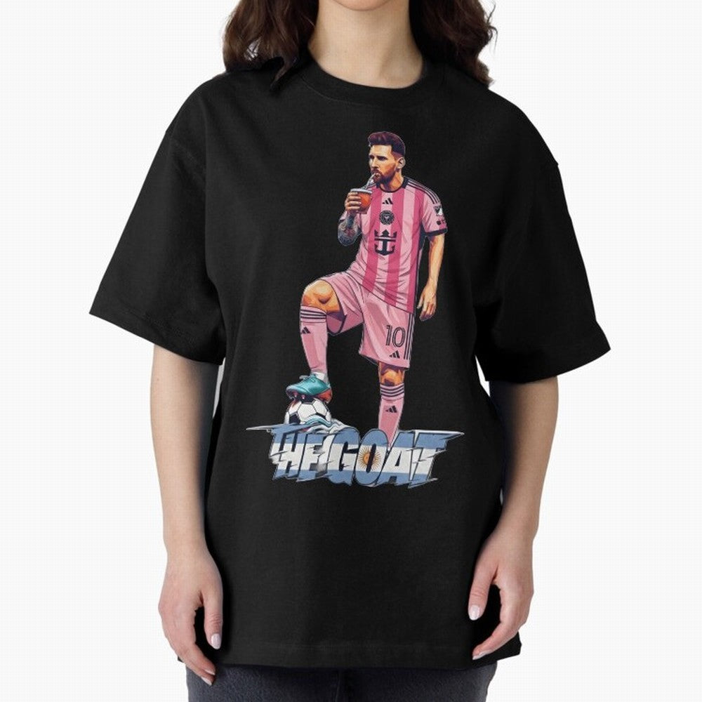 Messi Drawing Style Drinking Mate ¨C The Goat Design - Inter Miami Classic T-Shirt Carry Global Football Passion for FIFA World Cup 2026, Featuring Messi, CR7 and Mbappe, France, Sports Nostalgia, International Competition, Famous Players and
