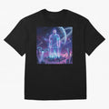 Lionel Messi (GOAT) Hologram in Futuristic Cyberpunk City (Version 3) Classic T-Shirt Celebrate Classic Football Spirit in Global Football Passion for FIFA World Cup 2026 USA Canada Mexico, Celebrating Mbappe and Neymar, Argentina, Game Day