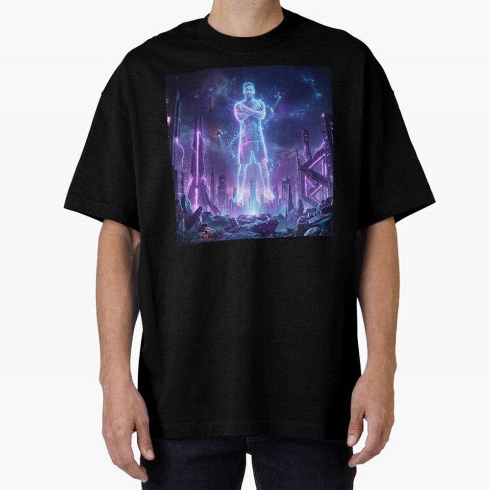 Lionel Messi (GOAT) Hologram in Futuristic Cyberpunk City Classic T-Shirt Feel the FIFA World Cup 2026 USA Canada Mexico Journey through Mbappe and Neymar Highlights, Germany Pride, Stadium Memories, Football Loyalty, International Chants and