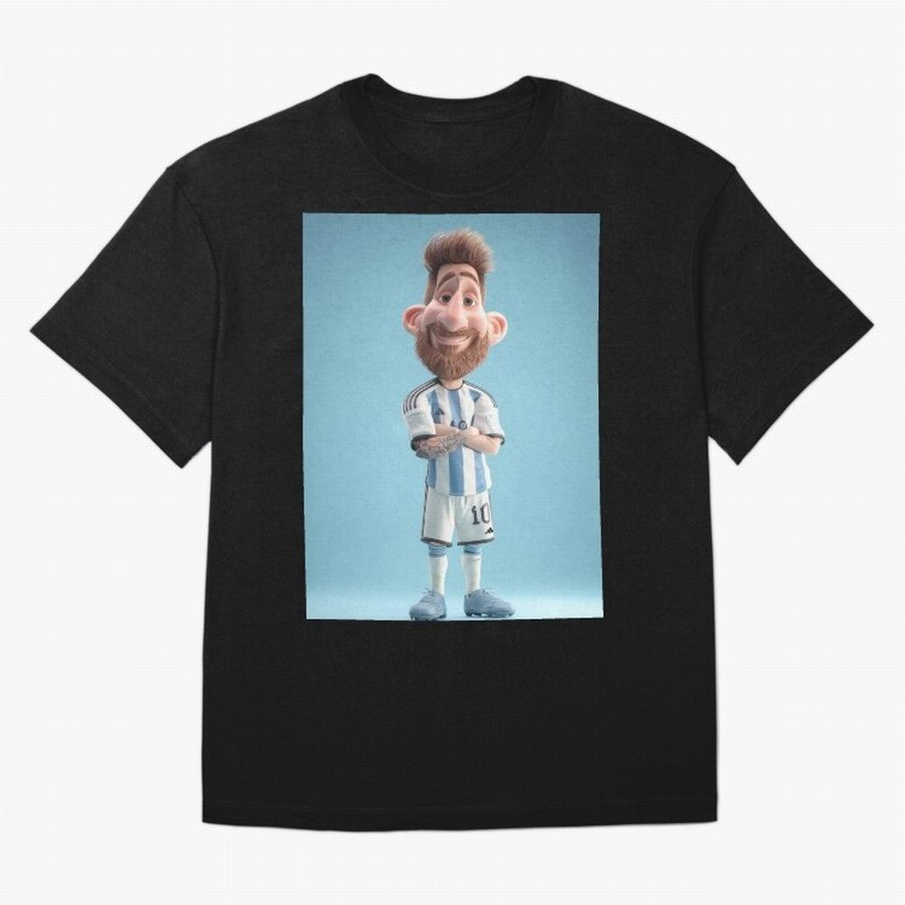 Lionel Messi Soccer Caricature Cartoon Football Legend Classic T-Shirt Show Passion for the Stars of the FIFA World Cup 2026 Group Stage Journey through Messi Highlights, England and Germany Pride, Stadium Chants, National Pride, Trophy Dreams and