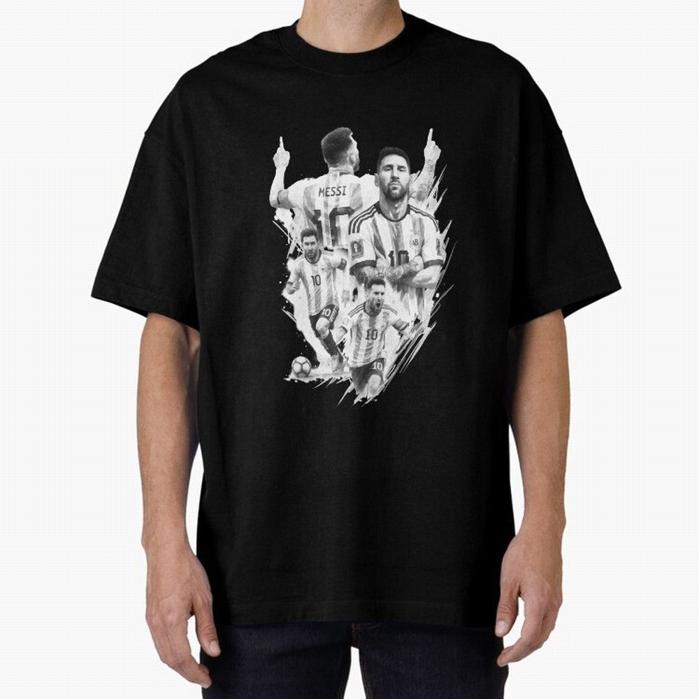 BLACK WHITE Lionel Messi watercolor illustration Classic T-Shirt Make Every Kick Count in Match Day Hype around FIFA World Cup 2026 Group Stage, Mbappe and Neymar, Argentina, France and Brazil, Retro Football Energy, Iconic Rivalries, Trophy Chase