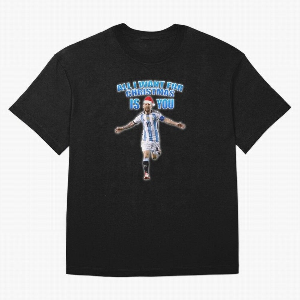 Lionel Messi Christmas Santa Claus Football Gift Oversized T-Shirt Cheer for Match Day Hype around FIFA World Cup 2026 Group Stage, CR7, Spain and Netherlands, Champion Mindset, Group Stage Buzz, Knockout Tension and Passionate Fan Culture; Ideal