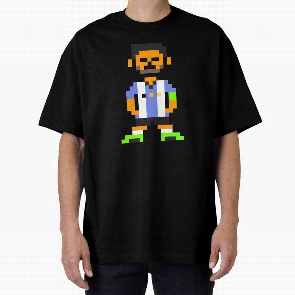 Pixel Pose Messi Oversized T-Shirt Follow the Final Road of the FIFA World Cup 2026 Group Stage Journey through Mbappe and Neymar Highlights, England Pride, Classic Soccer Heritage, Championship Pressure, Fan Loyalty and International Pride; Ideal