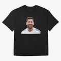 Lionel Messi smiling Oversized T-Shirt Treasure FIFA World Cup 2026 USA Canada Mexico for Fans of Messi and Cristiano Ronaldo and England and Germany, Bringing Vintage Soccer Flavor, Modern Football Stars, National Flags and Final Night Emotion;