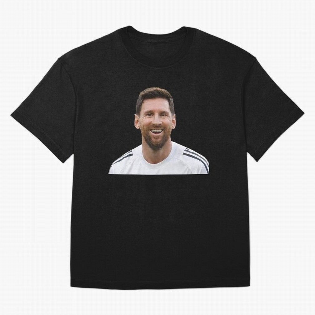 Lionel Messi smiling Oversized T-Shirt Treasure FIFA World Cup 2026 USA Canada Mexico for Fans of Messi and Cristiano Ronaldo and England and Germany, Bringing Vintage Soccer Flavor, Modern Football Stars, National Flags and Final Night Emotion;