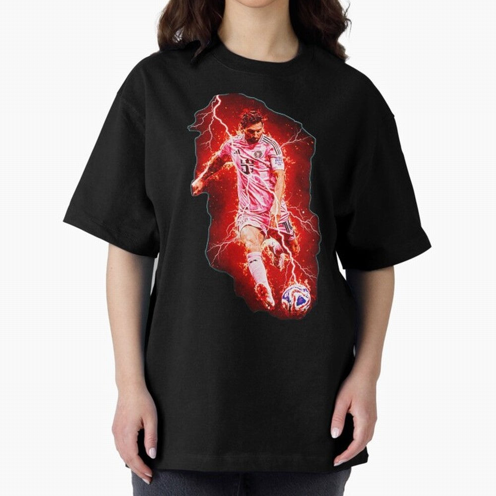Messi The Goat (HD) High Definition Design | Exclusive Fanart Oversized T-Shirt Bring Stadium Energy to FIFA World Cup 2026 Group Stage Spirit, with England and Germany, Cristiano Ronaldo, Haaland and CR7, Classic Soccer Heritage, Championship