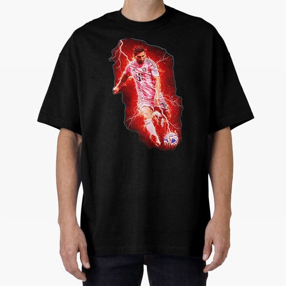 Messi The Goat (HD) High Definition Design | Exclusive Fanart Oversized T-Shirt Bring Stadium Energy to FIFA World Cup 2026 Group Stage Spirit, with England and Germany, Cristiano Ronaldo, Haaland and CR7, Classic Soccer Heritage, Championship