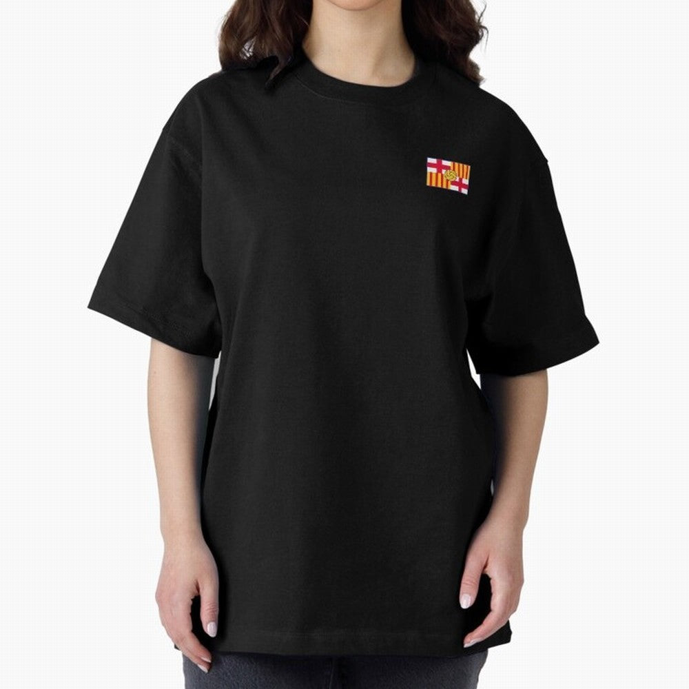 Vintage Catalan Football Heritage Flag Oversized T-Shirt Showcase Match Day Hype around FIFA World Cup 2026, Cristiano Ronaldo, Haaland and CR7, Portugal, Supporter Pride, Iconic Celebrations, Legendary Names and Global Match Day Energy; Great for