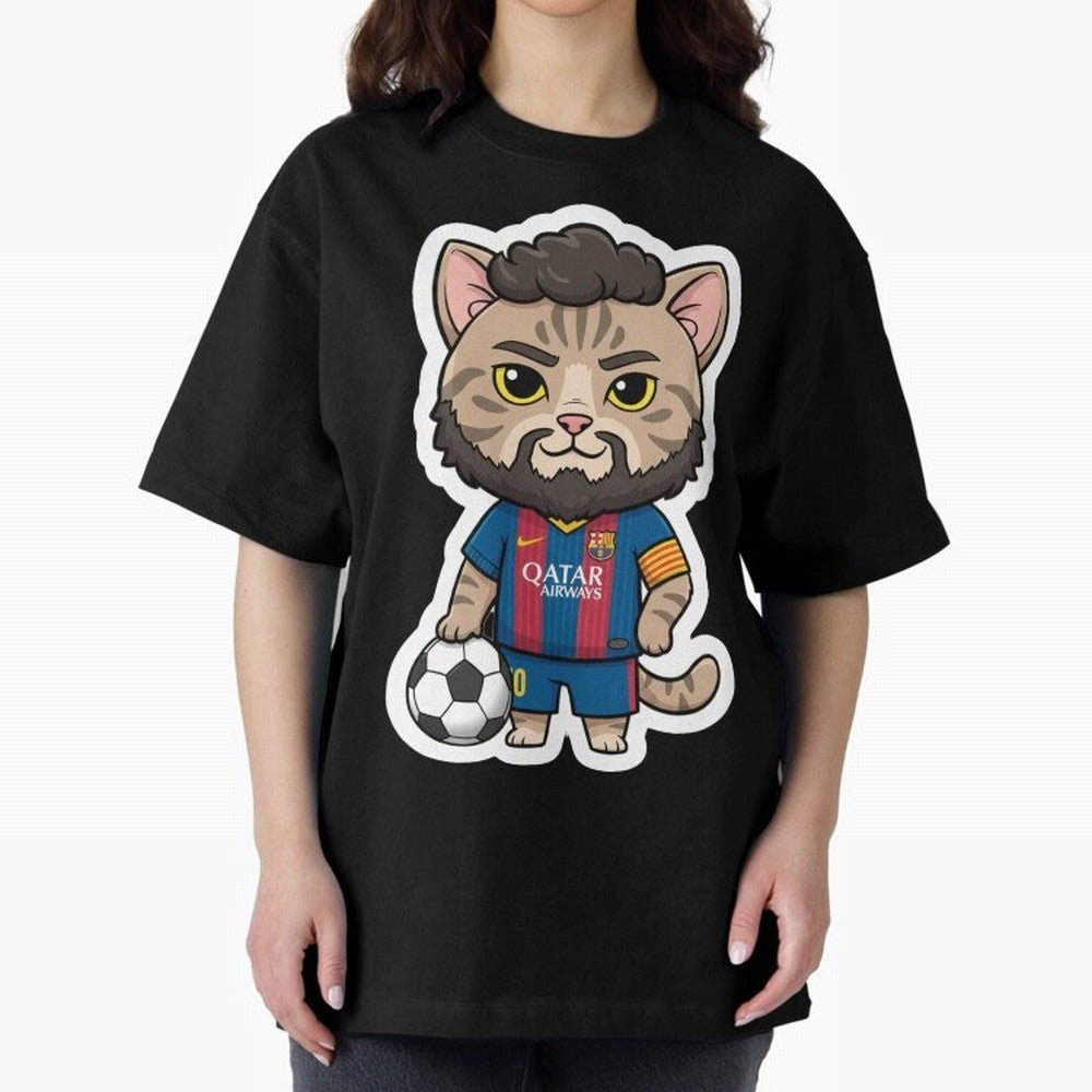 Fcb - Fc Barcelona | Cute Cat Messi with Jersey Barcelona Classic T-Shirt Feel the Heartbeat of Global Football Passion for FIFA World Cup 2026 USA Canada Mexico, Inspired by Haaland and Mbappe, Portugal, Tournament Hype, Historic Matchups, Family