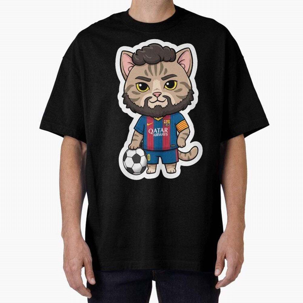 Fcb - Fc Barcelona | Cute Cat Messi with Jersey Barcelona Classic T-Shirt Feel the Heartbeat of Global Football Passion for FIFA World Cup 2026 USA Canada Mexico, Inspired by Haaland and Mbappe, Portugal, Tournament Hype, Historic Matchups, Family