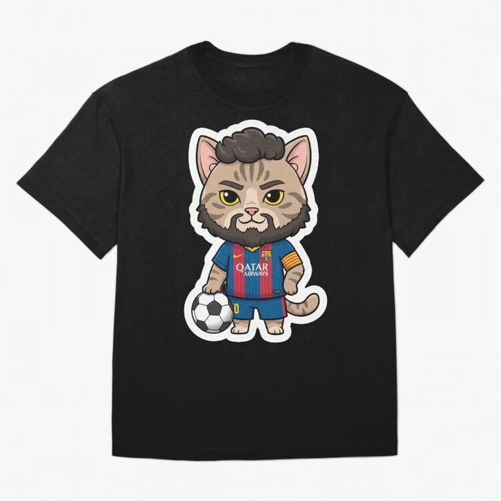 Fcb - Fc Barcelona | Cute Cat Messi with Jersey Barcelona Classic T-Shirt Feel the Heartbeat of Global Football Passion for FIFA World Cup 2026 USA Canada Mexico, Inspired by Haaland and Mbappe, Portugal, Tournament Hype, Historic Matchups, Family