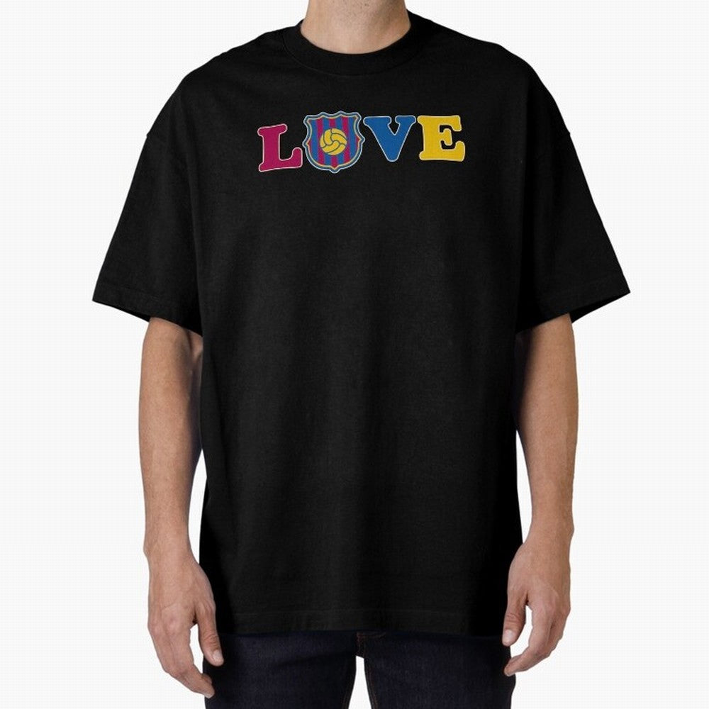 Love Barcelona Oversized T-Shirt Make Memories around FIFA World Cup 2026 Group Stage for Fans of Mbappe and Neymar and Spain, Bringing Football Passion, Legendary Performances, Festival Vibes and Supporter Community; Created for Match Day Parties,
