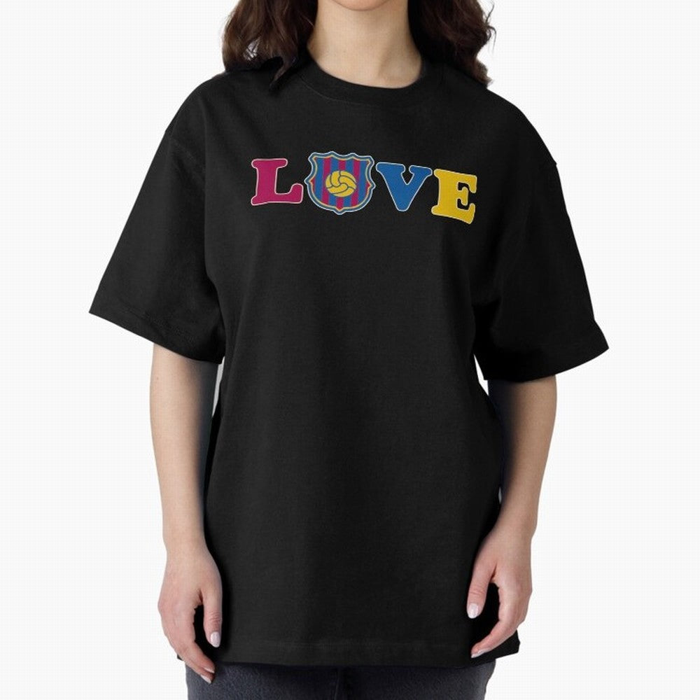 Love Barcelona Oversized T-Shirt Make Memories around FIFA World Cup 2026 Group Stage for Fans of Mbappe and Neymar and Spain, Bringing Football Passion, Legendary Performances, Festival Vibes and Supporter Community; Created for Match Day Parties,