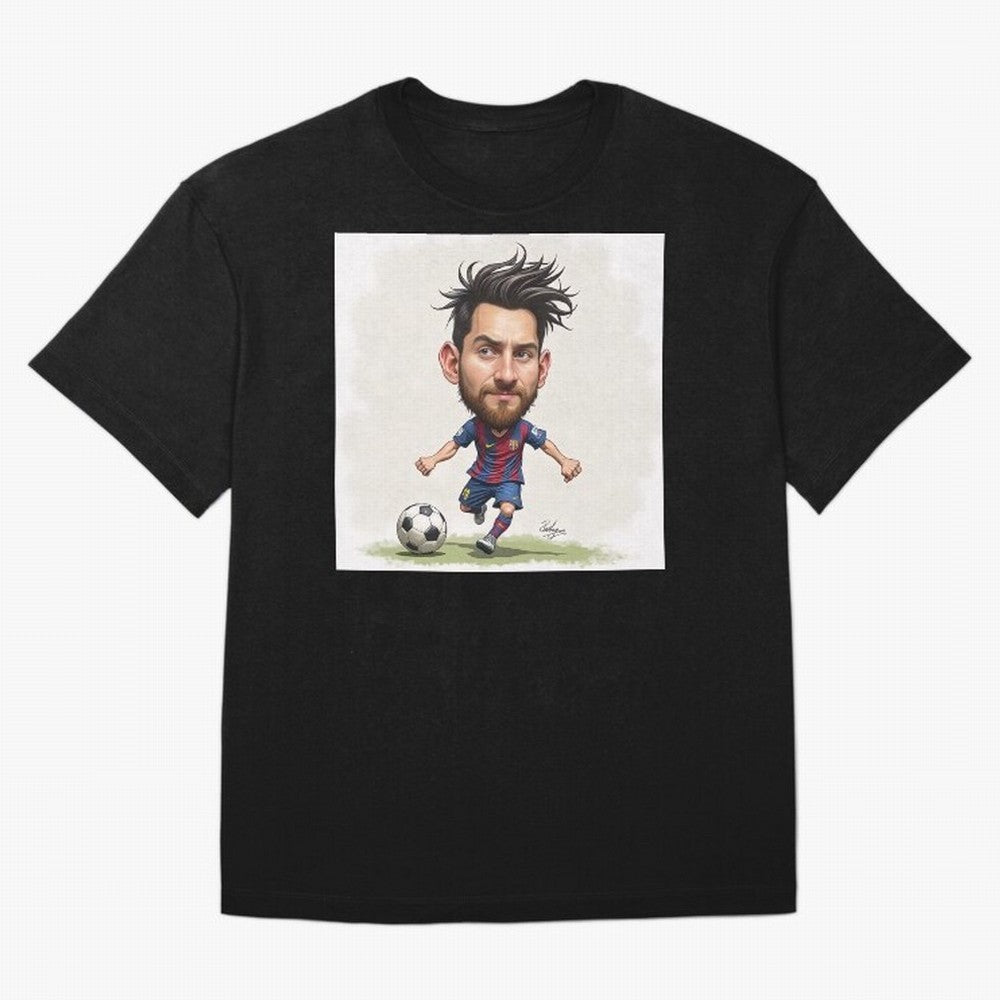 The Little Magician ¨C Caricature of Lionel Messi Oversized T-Shirt Share the Excitement of FIFA World Cup 2026 Group Stage Highlighting Mbappe, Argentina and Brazil Energy, Football History, Final Match Energy, Crowd Noise and Once in a Lifetime