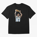 Lionel Messi lifting the World Cup Classic T-Shirt Capture Stadium Memories from FIFA World Cup 2026 USA Canada Mexico for Fans of Mbappe and England and Germany, Bringing Championship Spirit, Famous Goals, Roaring Crowds and International Football